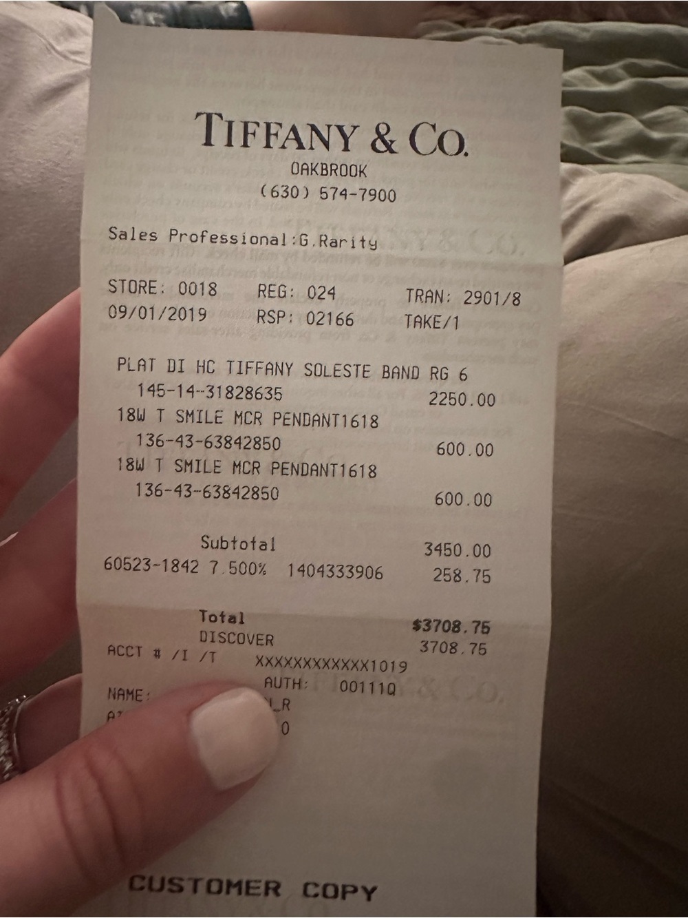 Tiffany & Co. Platinum Diamond Half Covered Soleste Band RG 6 - Picture 5 of 5